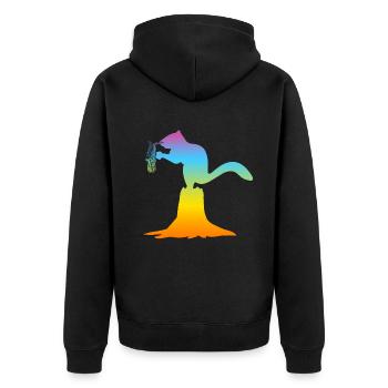 Squirrel Saxophonist Squirrel Saxophone Player - Unisex Premium Bio Zip Hoodie - Schwarz - Hinten - Nico (187cm)