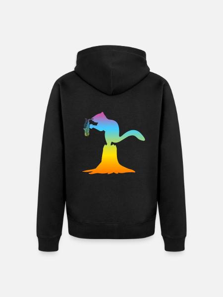 Squirrel Saxophonist Squirrel Saxophone Player - Unisex Premium Bio Zip Hoodie - Schwarz