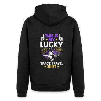 Aerospace Space Travel - Solar System Space Explor - Unisex Premium Organic Zip Hoodie - black - Back - Nico (187cm)