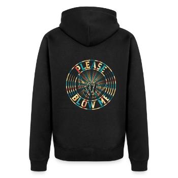 Please Blow Me - Bagpipe Musician Funny Bagpiper - Unisex Premium Bio Zip Hoodie - Schwarz - Hinten - Nico (187cm)