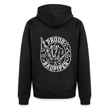 Bagpipe Player - Proud Bagpiper - Unisex Premium Bio Zip Hoodie - Schwarz - Hinten - Nico (187cm)