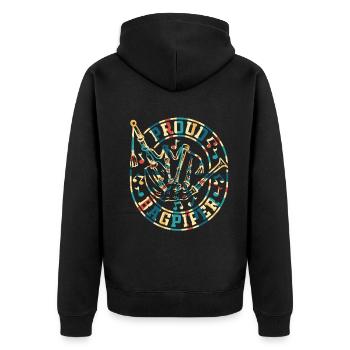Bagpipe Musician Bagpipe Player - Proud Bagpiper - Unisex Premium Bio Zip Hoodie - Schwarz - Hinten - Nico (187cm)
