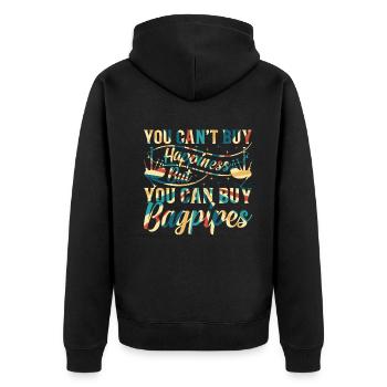 Bagpiper - Vous ne pouvez pas acheter le bonheur mais vous pouvez acheter - Veste à capuche bio Premium Unisexe - noir - Dos - Nico (187cm)