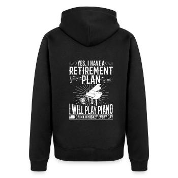 I Have A Retirement Plan Piano Player - Playing Pi - Unisex Premium Organic Zip Hoodie - black - Back - Nico (187cm)