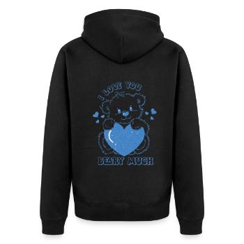 I love you bearish very retro-valentines - Unisex Premium Organic Zip Hoodie - black - Back - Nico (187cm)