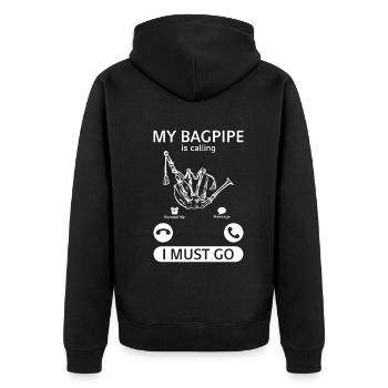 Ma cornemuse appelle I Must Go - Bagpipe Player - Veste à capuche bio Premium Unisexe - noir - Dos - Nico (187cm)