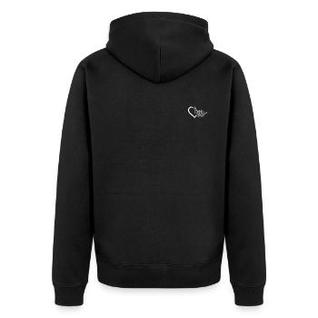 Joueur de cornemuse Joueur de cornemuse - Cœur de cornemuse - Veste à capuche bio Premium Unisexe - noir - Dos - Nico (187cm)
