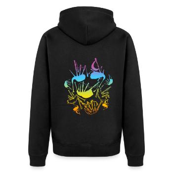 Bagpipe Musician Bagpipe Lover Bagpipe Instrument - Unisex Premium Bio Zip Hoodie - Schwarz - Hinten - Nico (187cm)