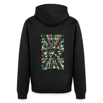 I'm Not Always Thinking About Playing Bagpipe - Unisex Premium Organic Zip Hoodie - black - Back - Nico (187cm)