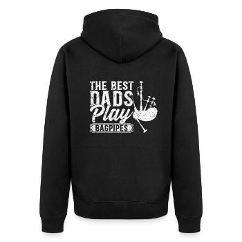 The Best Dads Play Bagpipes - Bagpipe Player Daddy - Unisex Premium Bio Zip Hoodie - Schwarz - Hinten - Nico (187cm)