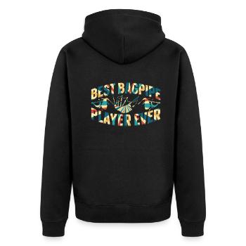 Best Bagpipe Player Ever Bagpipe Lover Best Bagpip - Unisex Premium Bio Zip Hoodie - Schwarz - Hinten - Nico (187cm)