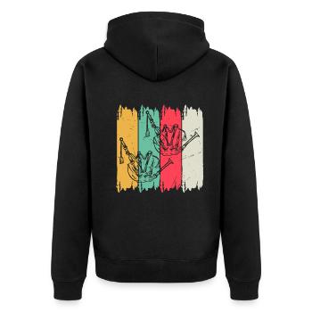 Bagpipe Instrument Bagpipe Musician Bagpiper - Unisex Premium Bio Zip Hoodie - Schwarz - Hinten - Nico (187cm)