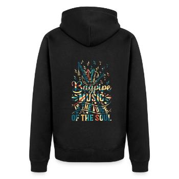 Bagpipe Music Is The Voice Of The Soul - Bagpipe P - Unisex Premium Organic Zip Hoodie - black - Back - Nico (187cm)