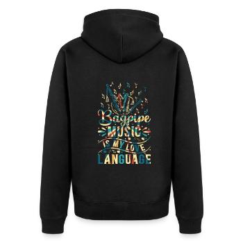 Bagpiper - Bagpipe Music Is My Love Language - Unisex Premium Organic Zip Hoodie - black - Back - Nico (187cm)