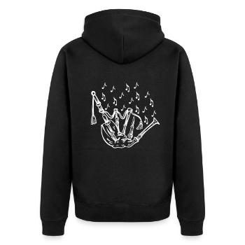 Bagpipe With Music Notes Bagpipe Player Bagpiper - Unisex Premium Organic Zip Hoodie - black - Back - Nico (187cm)