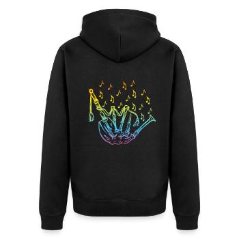 Bagpipe With Music Notes Bagpiper Bagpipe Musician - Unisex Premium Bio Zip Hoodie - Schwarz - Hinten - Nico (187cm)