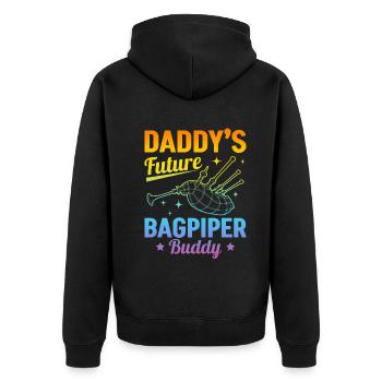 Daddy’s Future Bagpiper Buddy - Bagpiper Baby - Veste à capuche bio Premium Unisexe - noir - Dos - Nico (187cm)