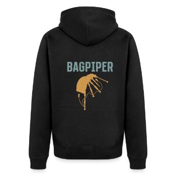 Bagpiper Bagpipe Instrument Bagpipe Musician Bagpi - Unisex Premium Bio Zip Hoodie - Schwarz - Hinten - Nico (187cm)