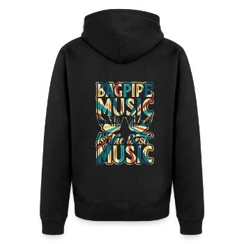 Bagpipes Music Is The Best Music - Bagpipe Player - Unisex Premium Bio Zip Hoodie - Schwarz - Hinten - Nico (187cm)