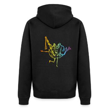 Funny Bagpipe Musician Bagpiper Funny Bagpipe Play - Unisex Premium Bio Zip Hoodie - Schwarz - Hinten - Nico (187cm)