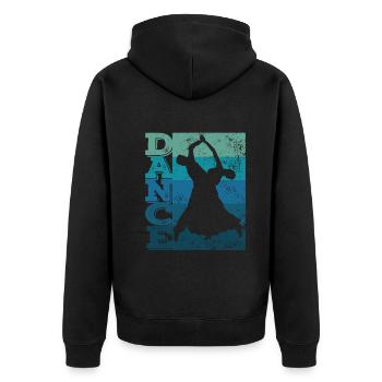 Gesellschaftstanz Wiener Walzer - Unisex Premium Bio Zip Hoodie - Schwarz - Hinten - Nico (187cm)