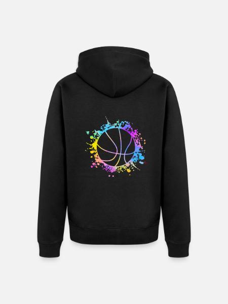 Basketball Bunte Spritzer - Unisex Premium Bio Zip Hoodie - 