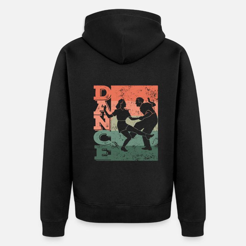 Boogie Woogie Dance Swing 60s Retro Dance Coppia - Felpa con cappuccio ecologica premium unisex - nero