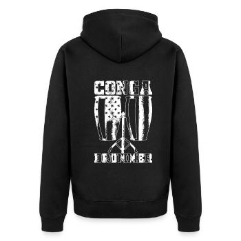 Conga Drummer Conga Player Conga Drums US Flag Con - Veste à capuche bio Premium Unisexe - noir - Dos - Nico (187cm)