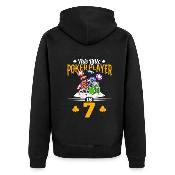 Joueur de poker 7ème anniversaire Ce petit joueur de poker - Veste à capuche bio Premium Unisexe - noir - Dos - Nico (187cm)