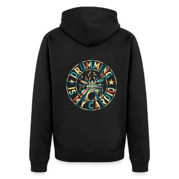 Drum Player Drummer - Drumming Is My Cardio - Unisex Premium Organic Zip Hoodie - black - Back - Nico (187cm)