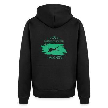 Tauchen Diving Spruch für Taucher - Unisex Premium Bio Zip Hoodie - Schwarz - Hinten - Nico (187cm)