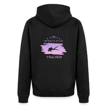 Tauchen Diving Spruch für Taucher - Unisex Premium Bio Zip Hoodie - Schwarz - Hinten - Nico (187cm)