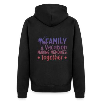 Des vacances en famille inoubliables ensemble - Veste à capuche bio Premium Unisexe - noir - Dos - Nico (187cm)