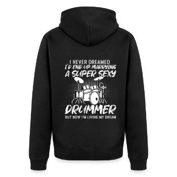 Je n’ai jamais rêvé que je finirais par épouser un Dru super sexy - Veste à capuche bio Premium Unisexe - noir - Dos - Nico (187cm)
