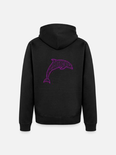 Delfin Dolphin - Unisex Premium Bio Zip Hoodie - Schwarz
