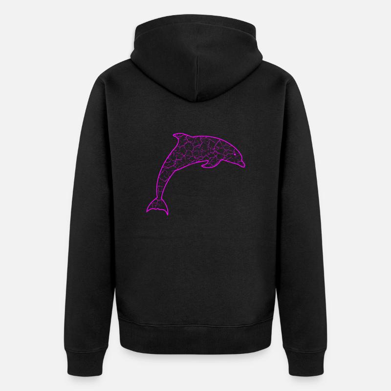Delfin Dolphin - Unisex Premium Bio Zip Hoodie - Schwarz