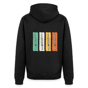 Retro Drumsticks Drummer Drum Player - Retro Drums - Unisex Premium Organic Zip Hoodie - black - Back - Nico (187cm)