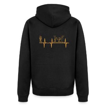 Batterie Heartbeat Guitar Stick Figure Player Drum - Veste à capuche bio Premium Unisexe - noir - Dos - Nico (187cm)