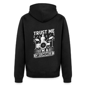 Croyez-moi, je suis un batteur de tambour jouant de la musique de batteur - Veste à capuche bio Premium Unisexe - noir - Dos - Nico (187cm)