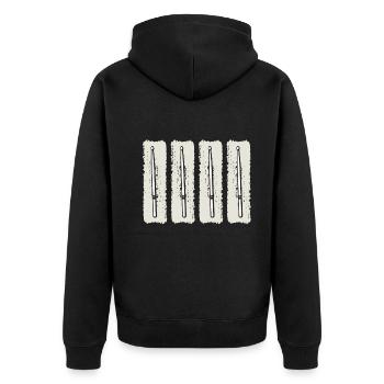 Drummer Musician Drum Player Instrument Drum Set - Unisex Premium Organic Zip Hoodie - black - Back - Nico (187cm)
