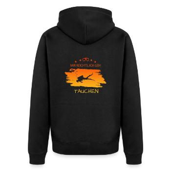 Tauchen Diving Spruch für Taucher - Unisex Premium Bio Zip Hoodie - Schwarz - Hinten - Nico (187cm)