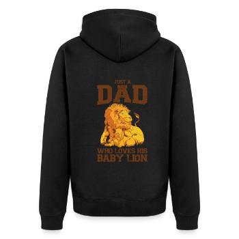 Just a father who loves his lion cub - Unisex Premium Organic Zip Hoodie - black - Back - Nico (187cm)