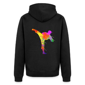 Karaté Jiu Jitsu Enfants Jujitsu - Veste à capuche bio Premium Unisexe - noir - Dos - Nico (187cm)