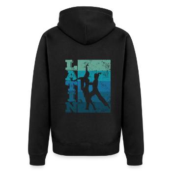 Danse latine Couple Rétro Danseurs - Veste à capuche bio Premium Unisexe - noir - Dos - Nico (187cm)