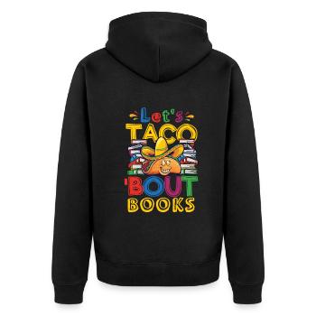 Let’s Taco Bout Books Amoureux des livres - Veste à capuche bio Premium Unisexe - noir - Dos - Nico (187cm)