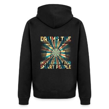 Drums The Instrument For Smart People - Drummer Mu - Unisex Premium Organic Zip Hoodie - black - Back - Nico (187cm)