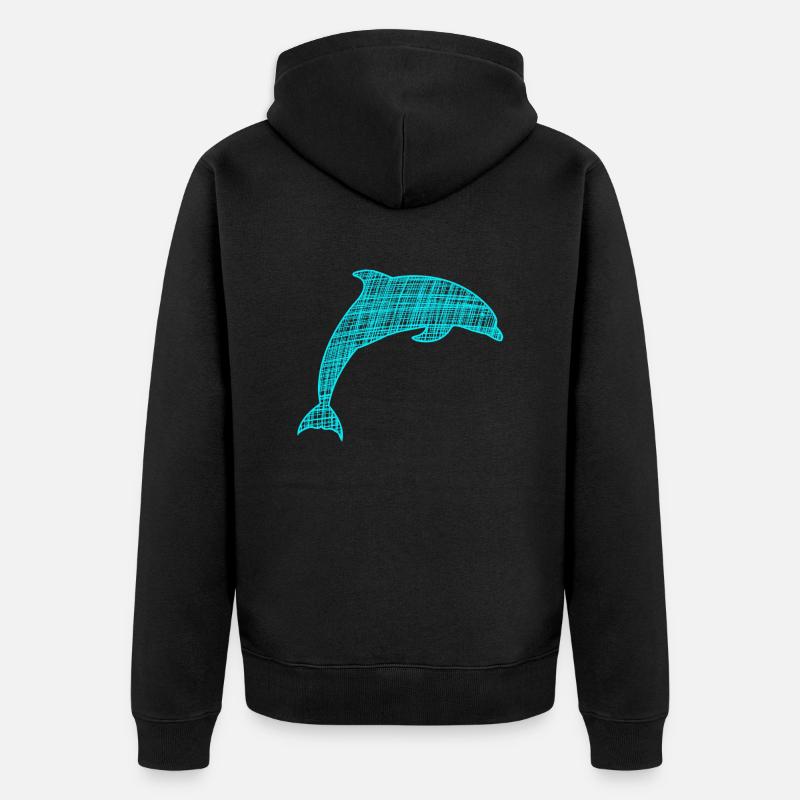 Delfin Dolphin - Unisex Premium Bio Zip Hoodie - Schwarz