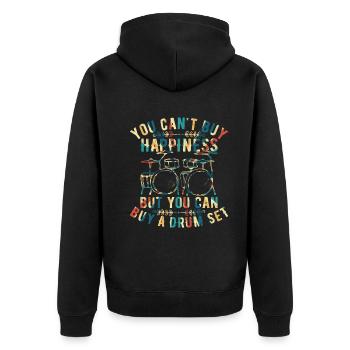 Batteur - Vous ne pouvez pas acheter le bonheur mais vous pouvez acheter - Veste à capuche bio Premium Unisexe - noir - Dos - Nico (187cm)