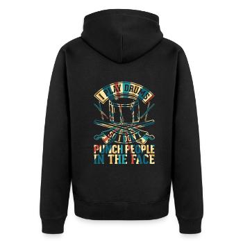 Drummer - I Play Drums So I Don't Punch People In - Unisex Premium Organic Zip Hoodie - black - Back - Nico (187cm)