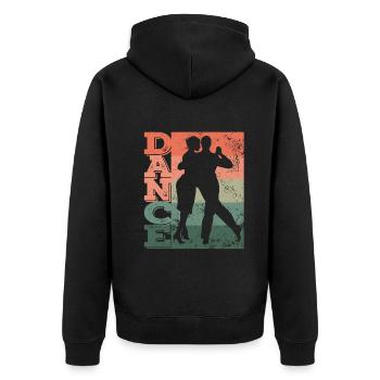 Tango Argentino Milonga Vals Tango - Unisex Premium Bio Zip Hoodie - Schwarz - Hinten - Nico (187cm)
